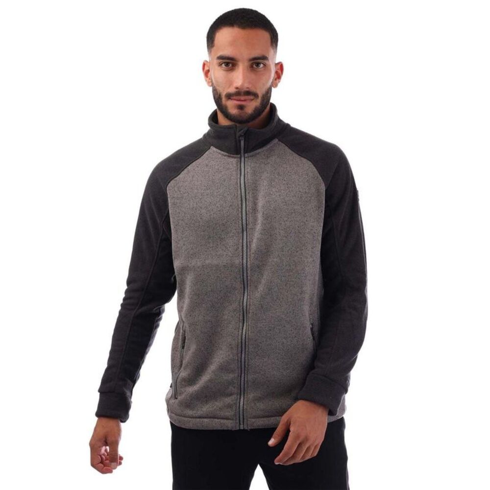 Trespass Mens Contrast Sleeves Fleece Jacket / Gray